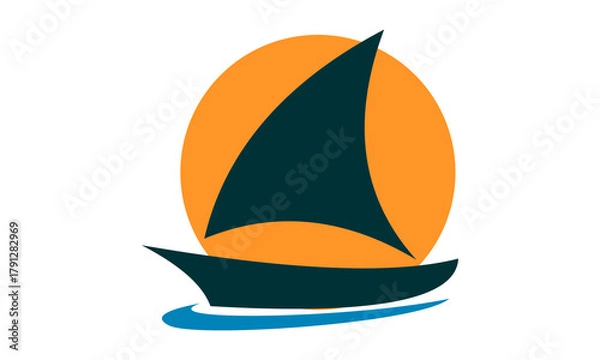 Obraz sailing ship logo design vector