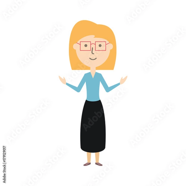 Obraz colorful  teacher woman  over white background  vector illustration
