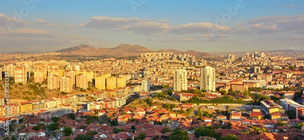 Fototapeta Panoramic view of Ankara, capital of Turkey