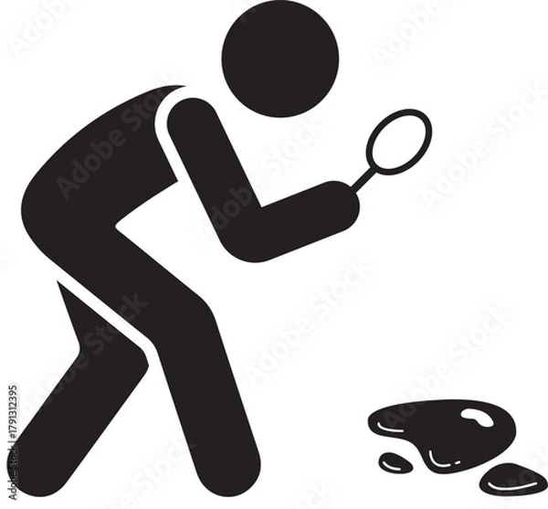 Obraz Icon of a person investigating with a magnifying glass
