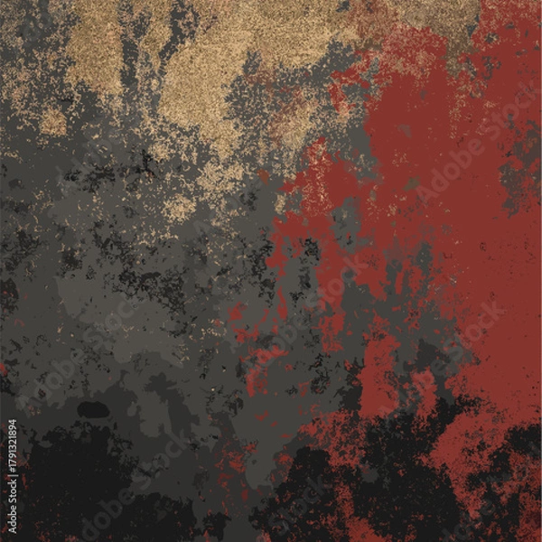 Fototapeta Grunge textured wall surface showing peeling paint and cracks. Vector grunge texture background or wallpaper