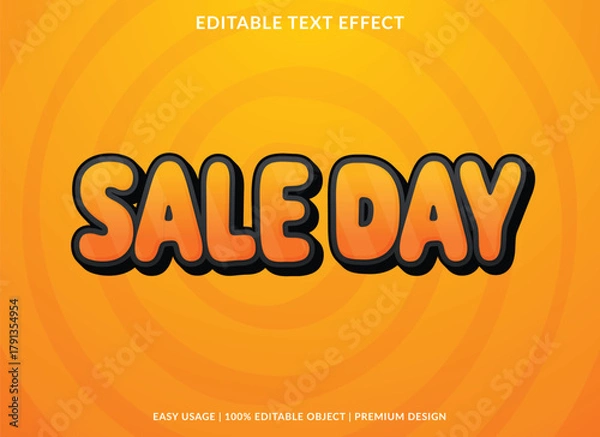 Fototapeta sale text effect 3d style business brand and logo design