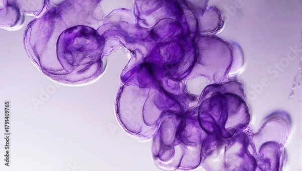 Obraz Abstract Purple Ink Cloud in Clear Liquid, Artistic Background.