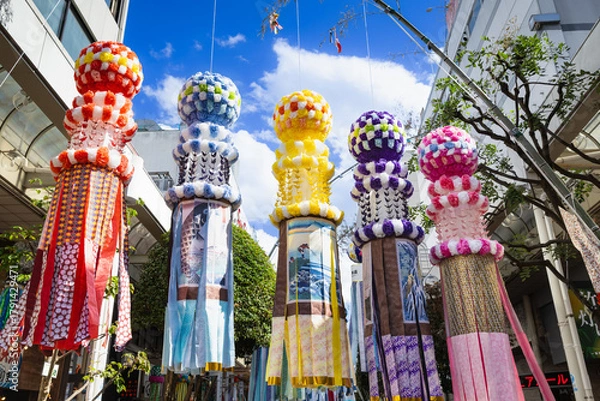 Obraz 仙台七夕まつり　仙台七夕の七夕飾り