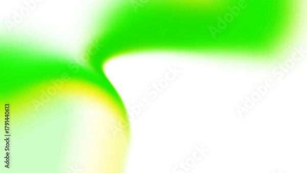 Fototapeta Bright Green and Yellow Abstract Fluid Shape With White Copy Space Keywords: abstract, fluid, shape, green, yellow, bright, vibrant, dynamic