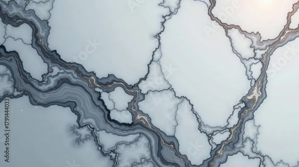 Fototapeta Abstract Silver and Gray Marble Texture Elegant Swirls and Veins for Design Projects