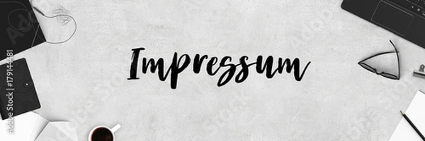 Obraz Impressum - Text Banner mit Business Hintergrund