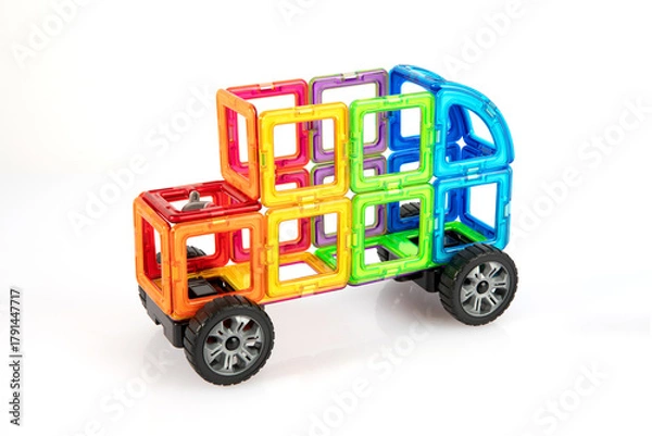 Fototapeta Stage 4 Building Roof Structure of Colorful Camper Van