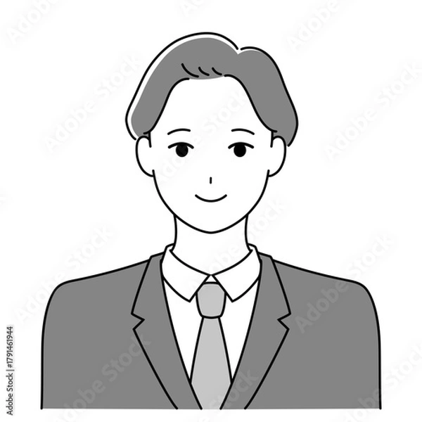 Obraz 落ち着いた印象の男性社員　ビジネス資料に使える人物イラスト
