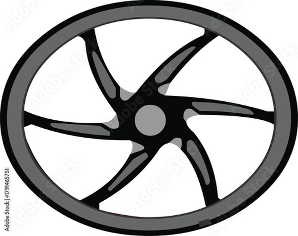 Obraz Black motorcycle rims.eps