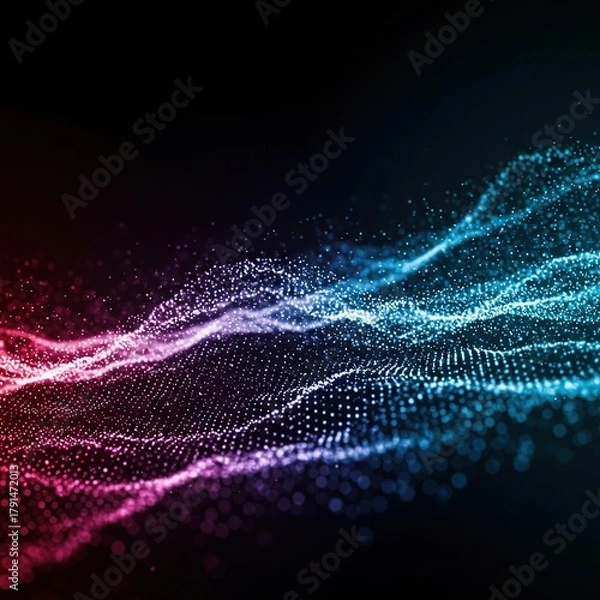 Fototapeta Abstract digital environment showcasing advanced data streams and interconnected network structures, symbolizing innovation and future progress ,luminous ,virtual reality ,development