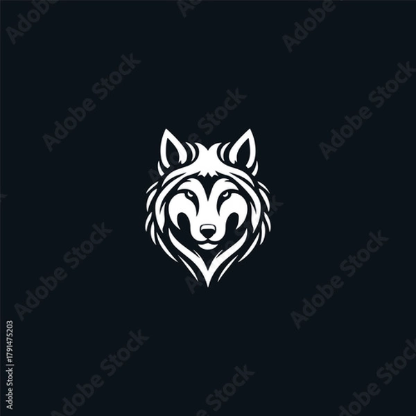 Fototapeta Wolf head logo icon design template vector illustration