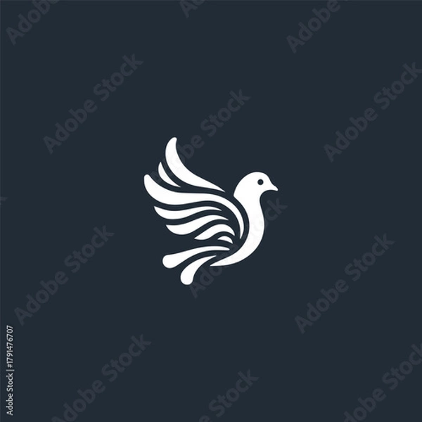 Fototapeta Bird logo icon design template vector illustration