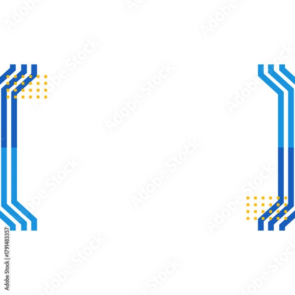 Obraz Modern Tech Border Elements – Abstract Geometric Frame Vector