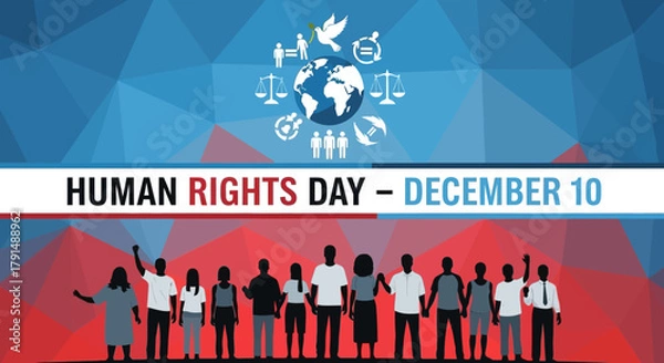 Obraz Human Rights Day December 10th Global Awareness and Unity.