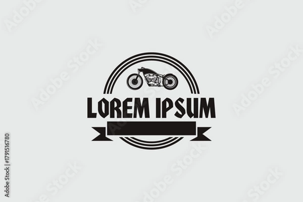 Obraz classic motorbike vector image logo badge template