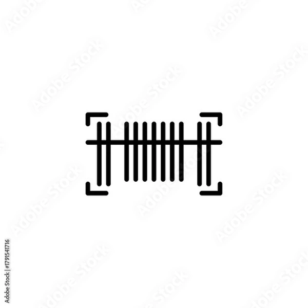 Obraz Minimal Barcode Icon in Black