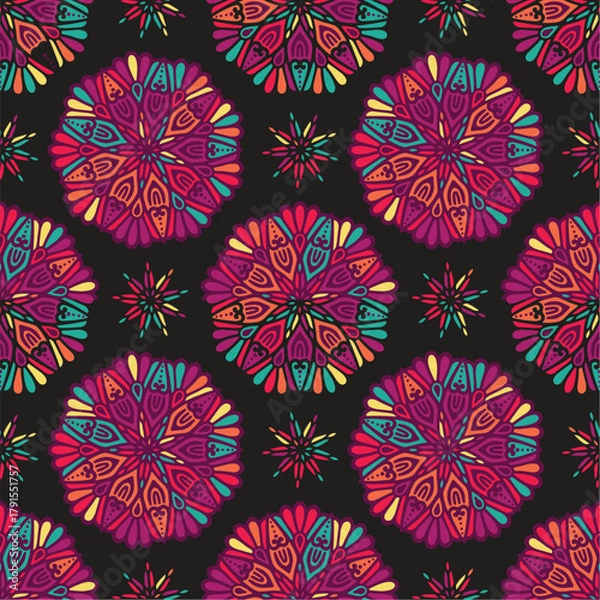 Obraz Abstract seamless pattern of rose mandalas