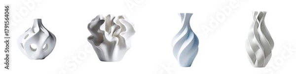 Fototapeta Elegant collection of modern vases, perfect for home decor, interior design accents, creating a sophisticated and stylish ambiance in any living space or office setting