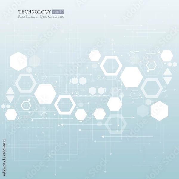 Fototapeta Abstract technological background with various technological elements. Structure pattern technology backdrop. Vector