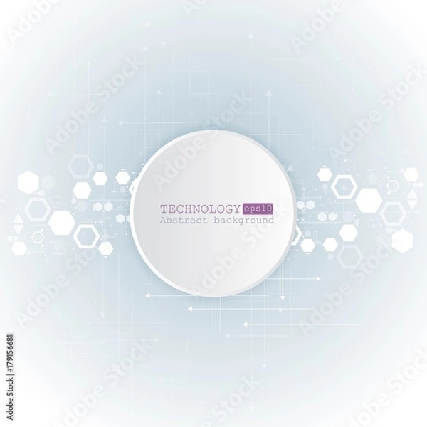 Fototapeta Abstract technological background with various technological elements. Structure pattern technology backdrop. Vector