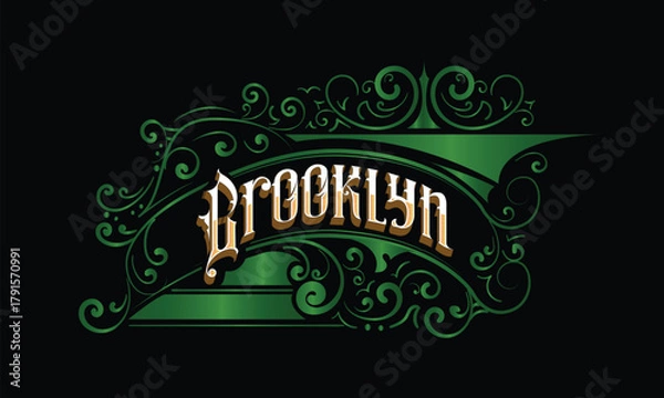 Fototapeta BROOKLYN lettering custom style design