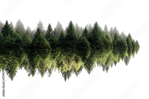 Fototapeta Whimsical Floating Forest Scene Illustration