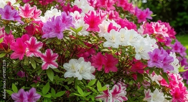 Obraz Lush azalea bloom with vibrant hues a colorful display in the springtime garden nature beauty