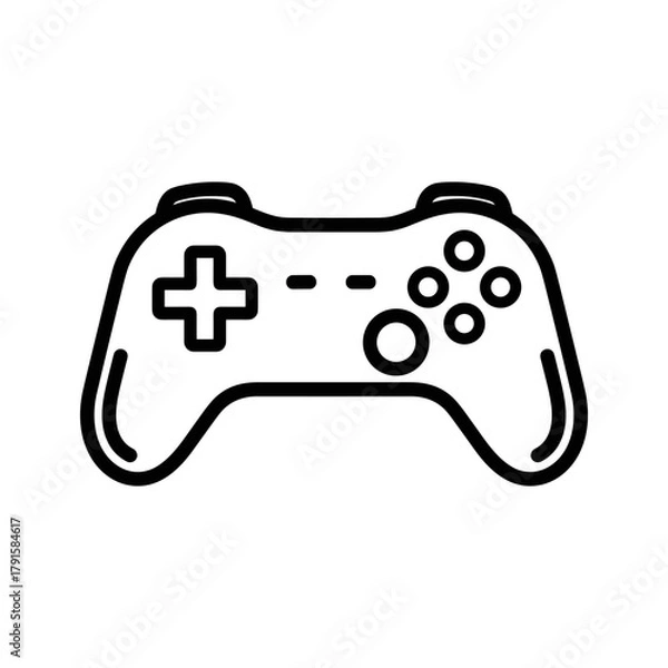 Obraz Outline icon of a video game controller on a