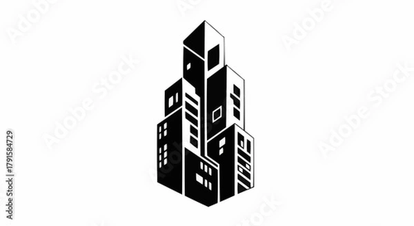 Fototapeta black and white building blocks