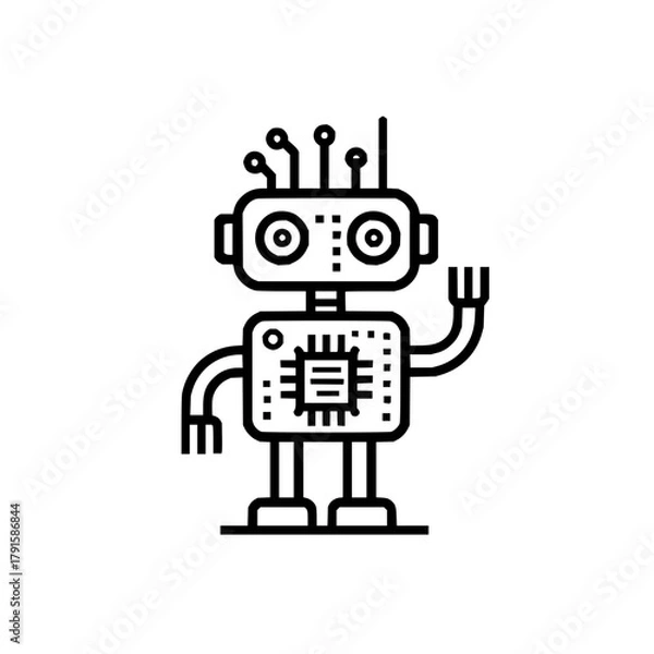 Obraz Robot vector illustration ai technology machine learning automation robotics future innovation artificial intelligence