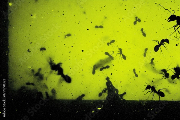 Obraz Close-Up Ant Swarm Under Light