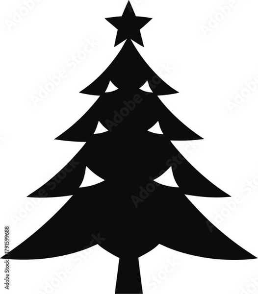 Obraz plain crismas tree icon design for your company. christmas tree icon sign marker - vector.