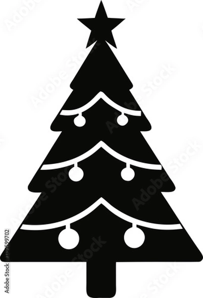 Obraz plain crismas tree icon design for your company. christmas tree icon sign marker - vector.
