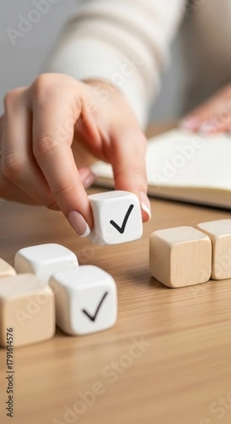 Obraz Making choices: Decision-making process concept illustrated through selecting right options