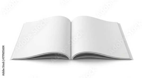 Obraz Open white book mockup, blank pages, ideal for showcasing content, template element for creative
