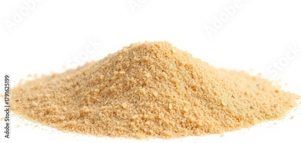 Fototapeta Pile of fine, light brown sand isolated on white, photography, texture