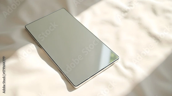 Fototapeta Rectangular Mirror Objet Resting on Soft Fabric
