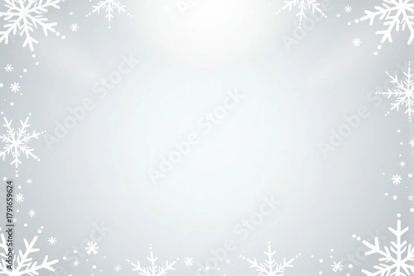 Fototapeta Festive Christmas background with generous copyspace and holiday decorative elements
