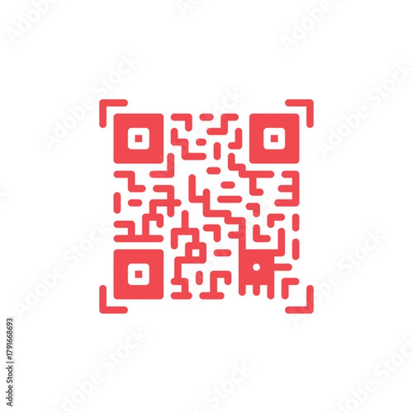 Obraz Stylish Rounded QR Code Icon for Digital Use