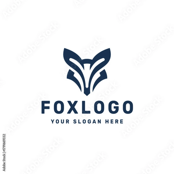 Fototapeta Geometric Fox Face Logo Design – Modern Abstract Branding