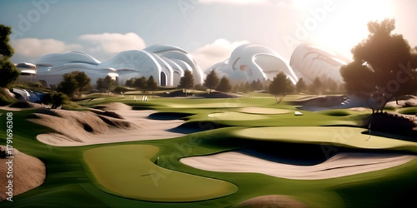 Fototapeta golf course in the morning