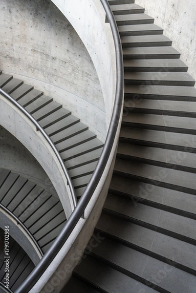 Fototapeta Modern Spiral Staircase with Clean Lines and Elegant Design