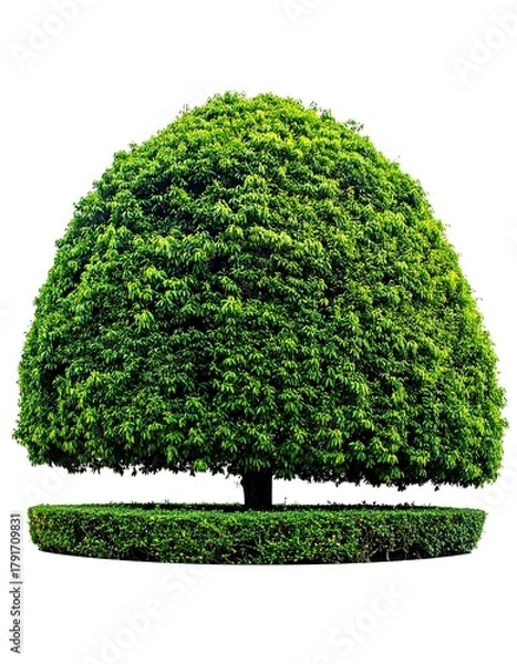 Obraz Lush topiary tree on a circular base