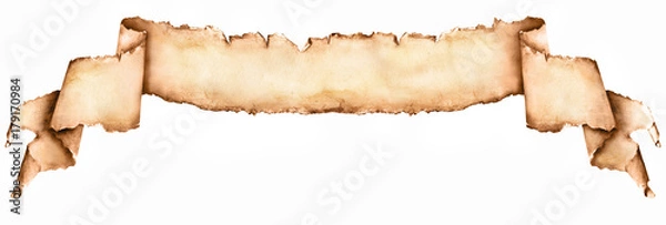 Fototapeta Long Vintage Paper Scroll isolated on White