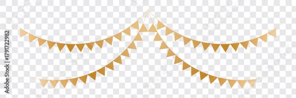 Fototapeta Blank banner, bunting or swag templates for scrapbooking parties, spring, Easter, baby showers and sales, on transparent background, in vector format. Best Quality Design. EPS 10.