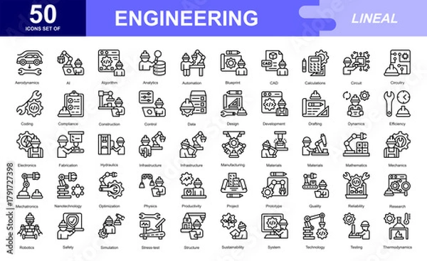 Fototapeta Engineering theme iconset