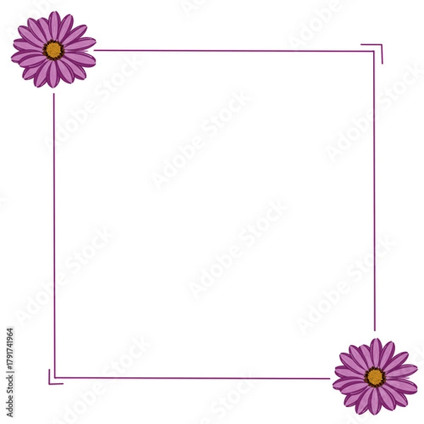 Obraz pink flower frame