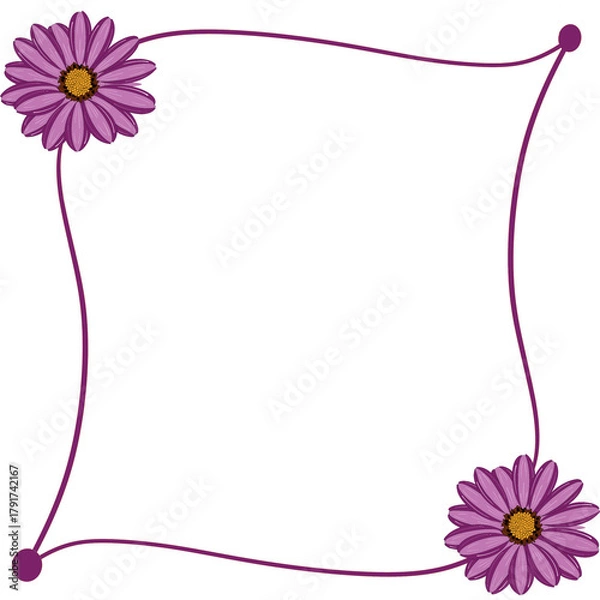 Obraz pink daisy frame