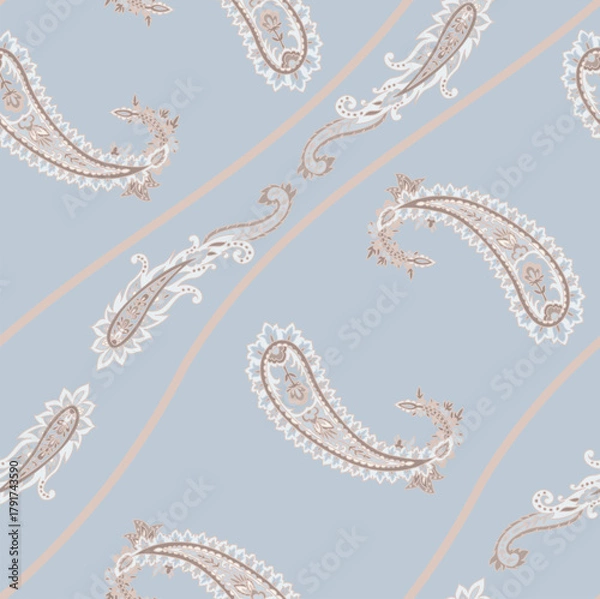 Fototapeta Soft Flowing Paisley Botanical Pattern
